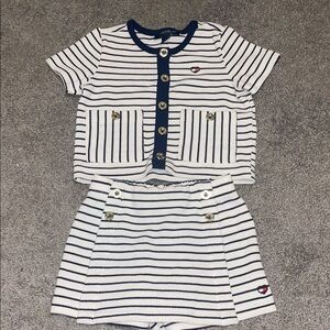 Tommy Hilfiger Navy and White Striped Kids Matching Set